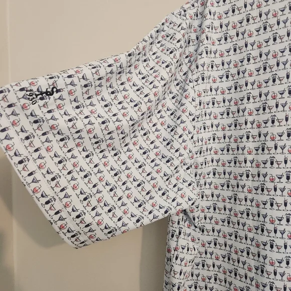 Straight Down Golf Polo - SPF Performance Cocktail Print Golf Shirt - XXL - Picture 3 of 9